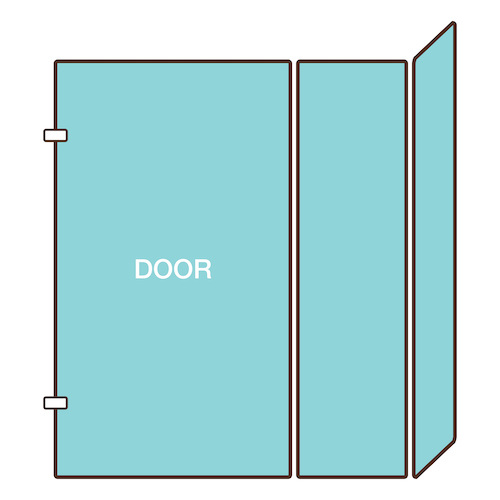 Door with Inline and 90º Panels